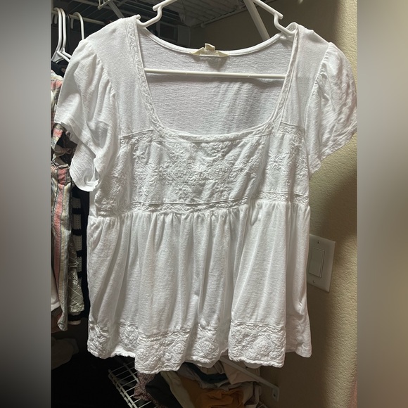 Lucky Brand White Embroidered Blouse - Picture 1 of 1